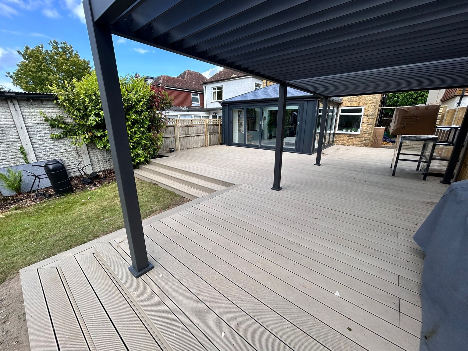 Another angle showing the board lines and the edge of the deck.